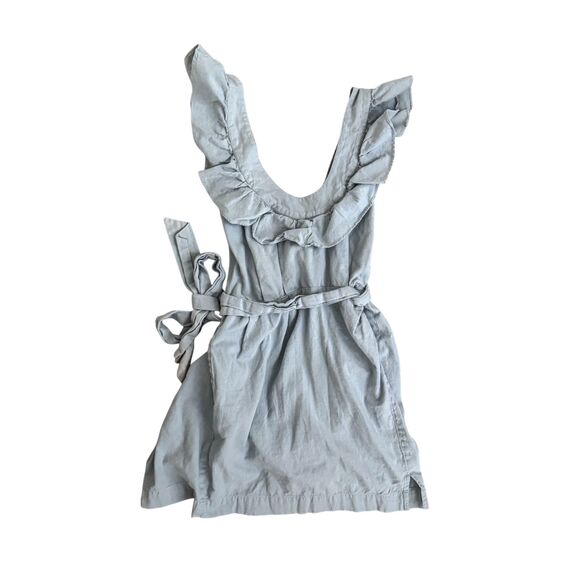 Free People Lara Ruffle Bib Seafoam Green Mini Dress Gardening Spring - Picture 3 of 5